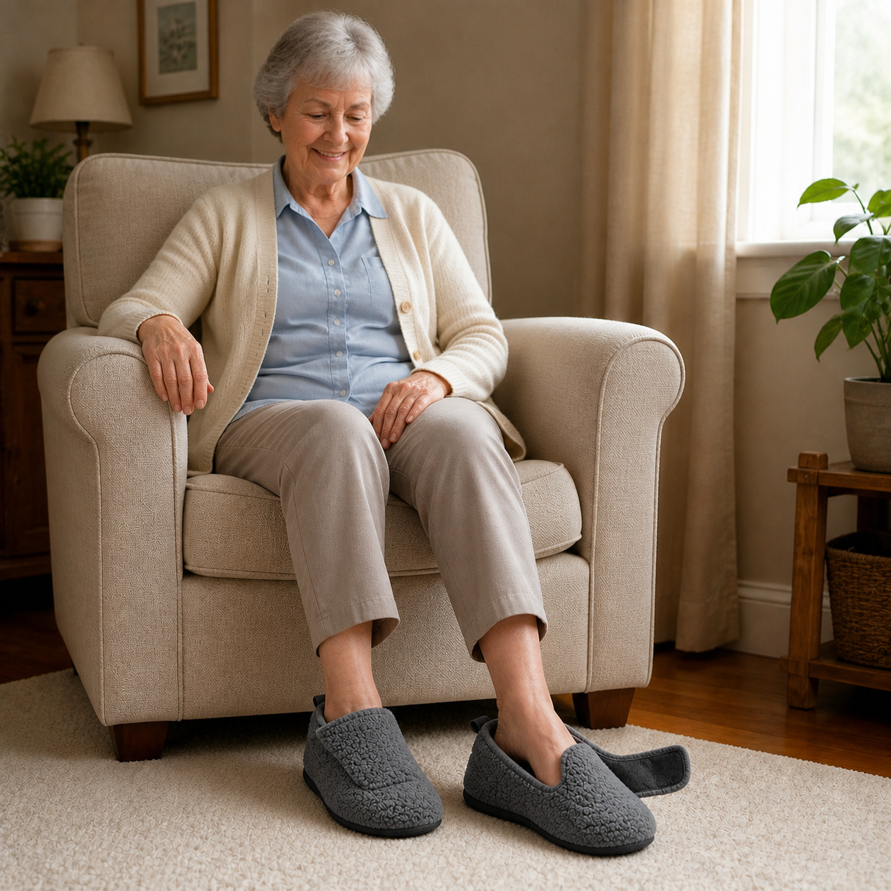 Adjustable slippers worn on both feet