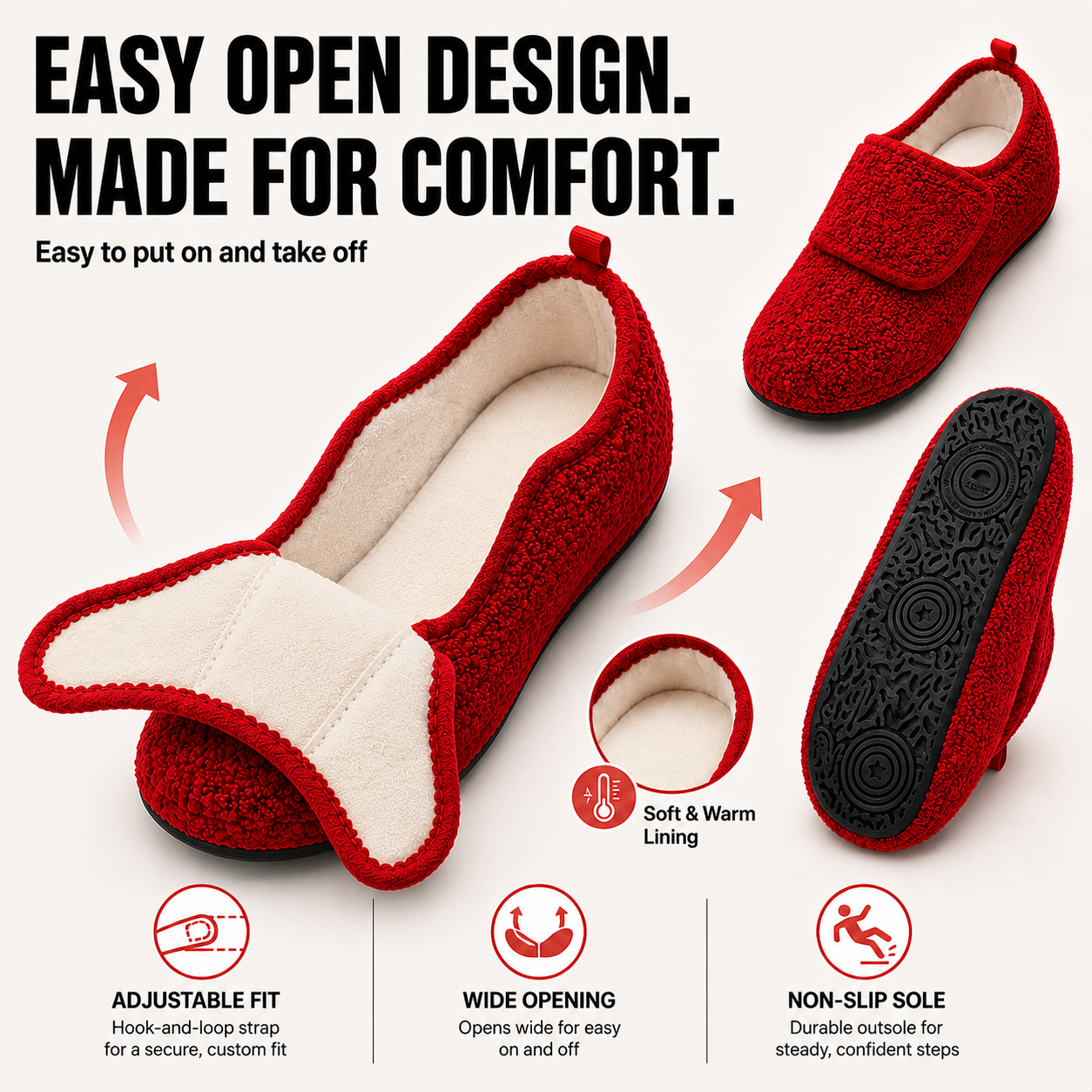 Ease™ Adjustable Wide-Fit Comfort Slippers